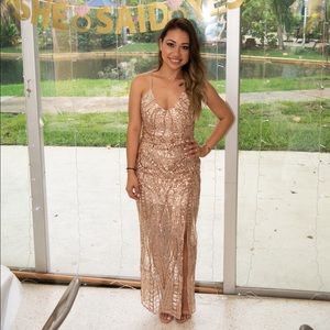 Rose gold sequin dress